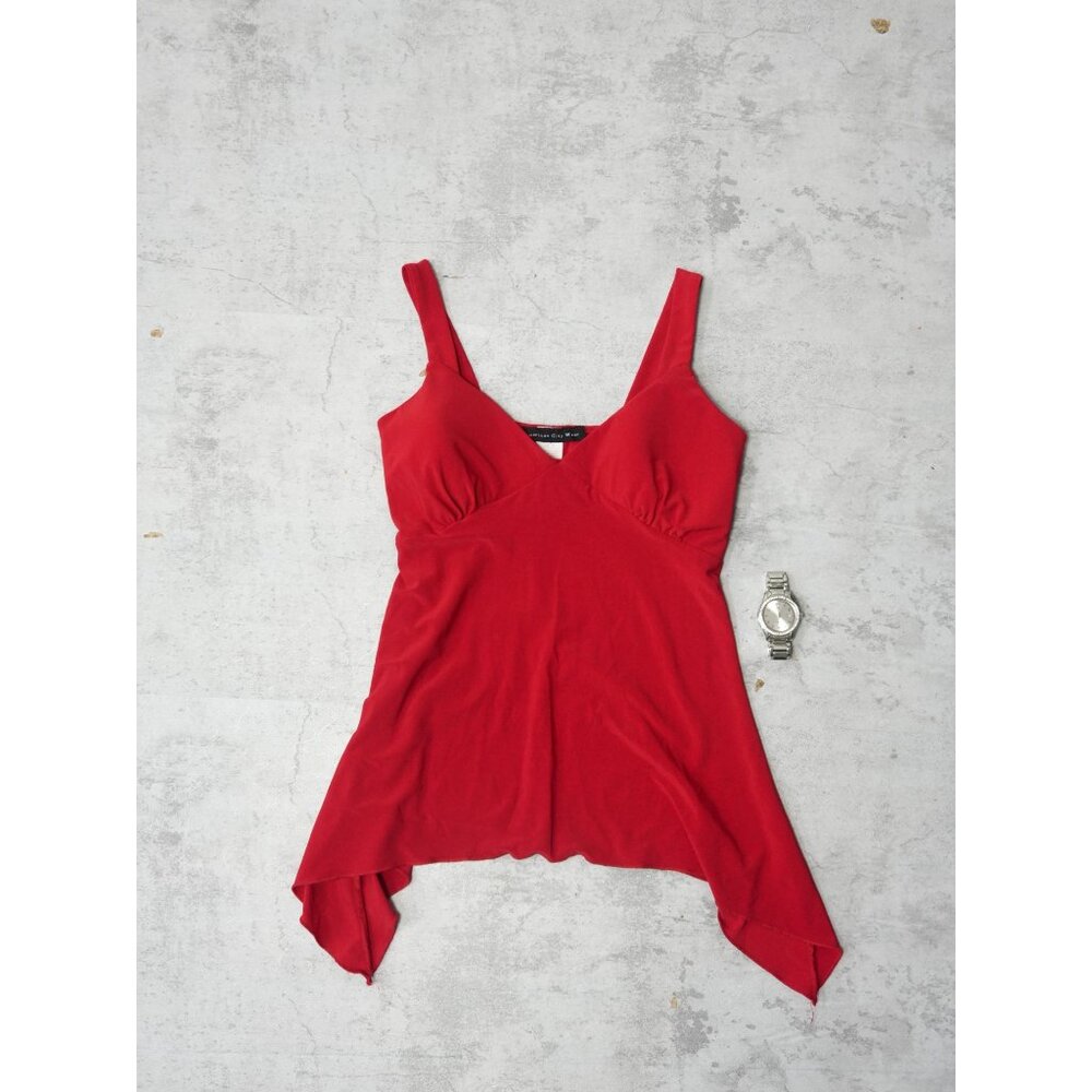 Vintage 90s Ruffled Red Top